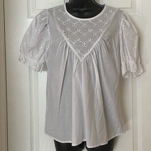 NWT Top White with Accent Front